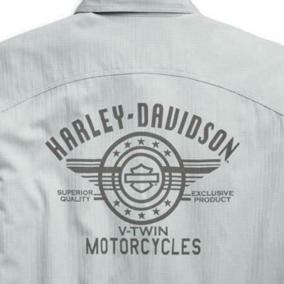Harley-Davidson Micro-Perf Long Sleeve Button Up Shirt - Picture 4 of 5